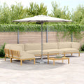 Sofa Set mit Kissen Uni 6 pcs Beige Massivholz Akazie