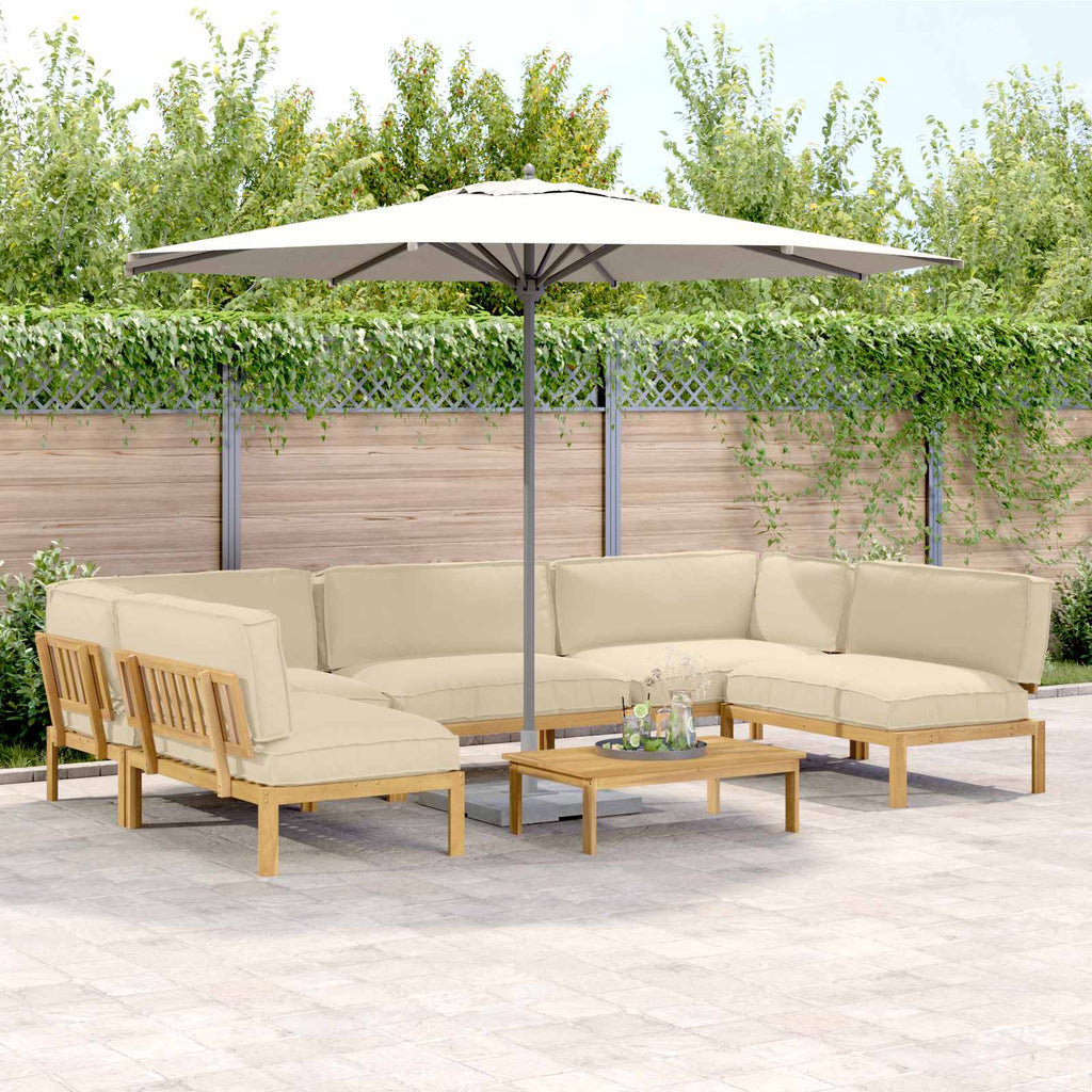 Sofa Set mit Kissen Uni 6 pcs Beige Massivholz Akazie