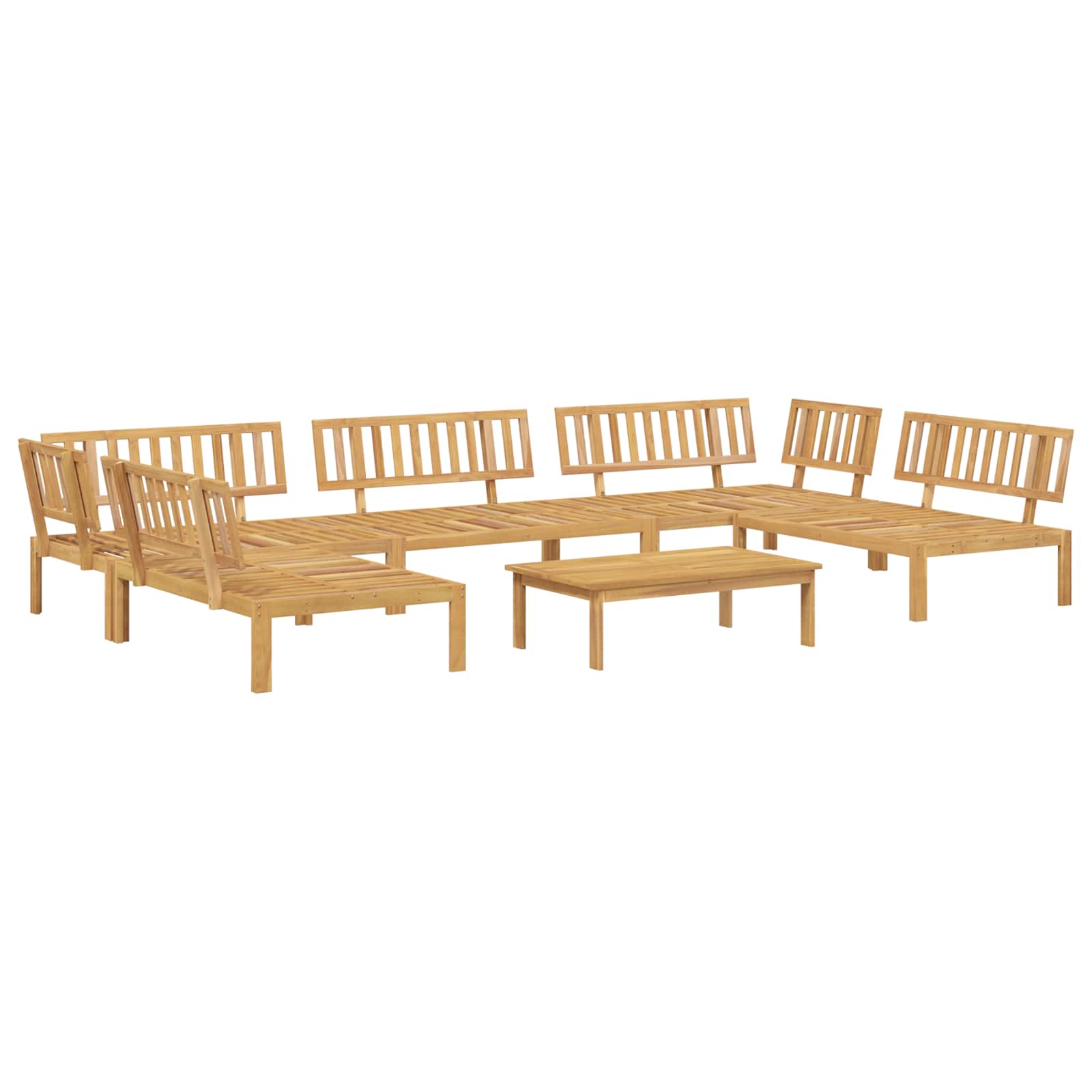 Sofa Set mit Kissen Uni 6 pcs Taupe Massivholz Akazie