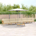 Sofa Set mit Kissen Uni 6 pcs Beige Massivholz Akazie