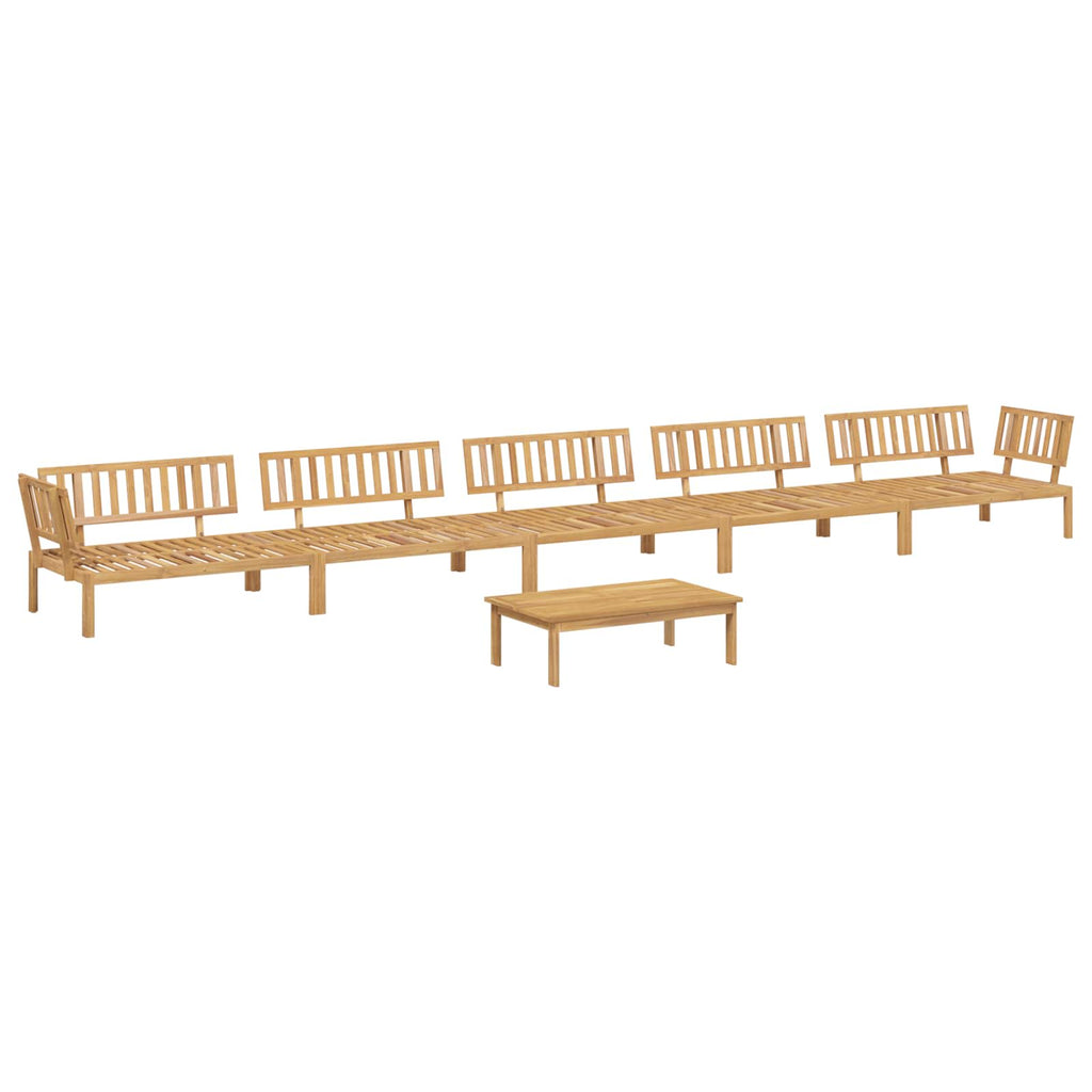 Sofa Set mit Kissen Uni 6 pcs Beige Massivholz Akazie