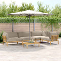 Sofa Set mit Kissen Uni 5 pcs Taupe Massivholz Akazie