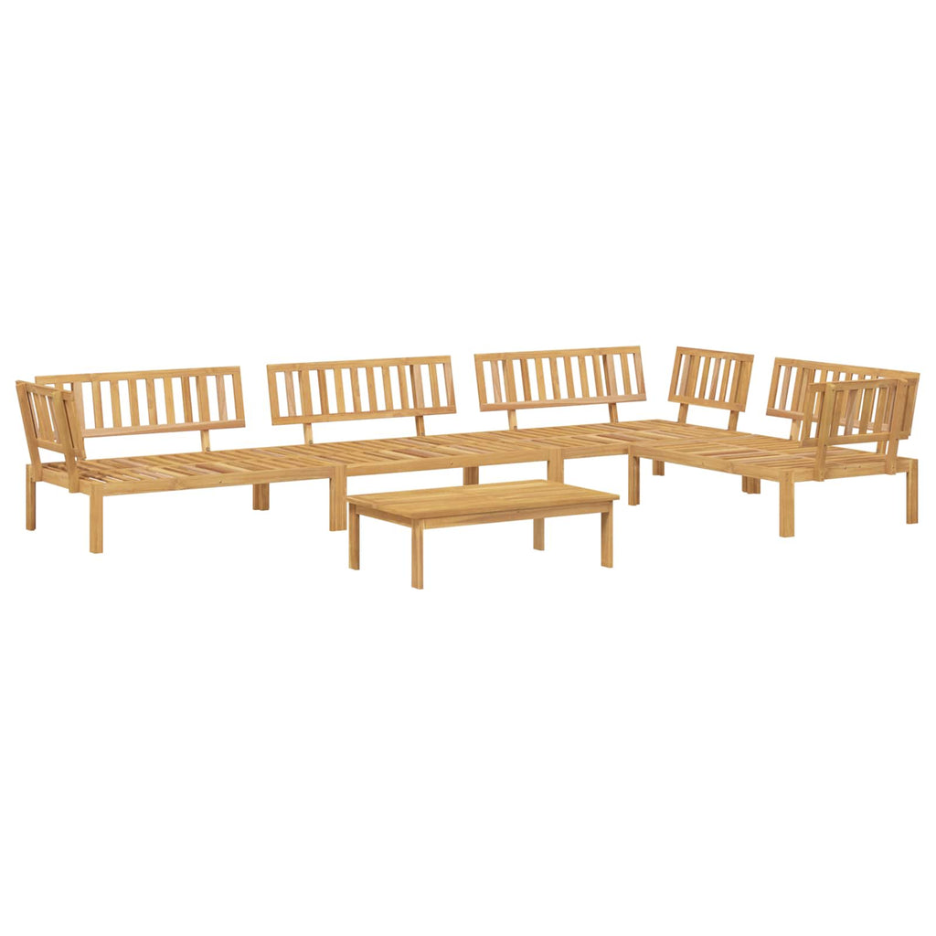 Sofa Set mit Kissen Uni 5 pcs Taupe Massivholz Akazie