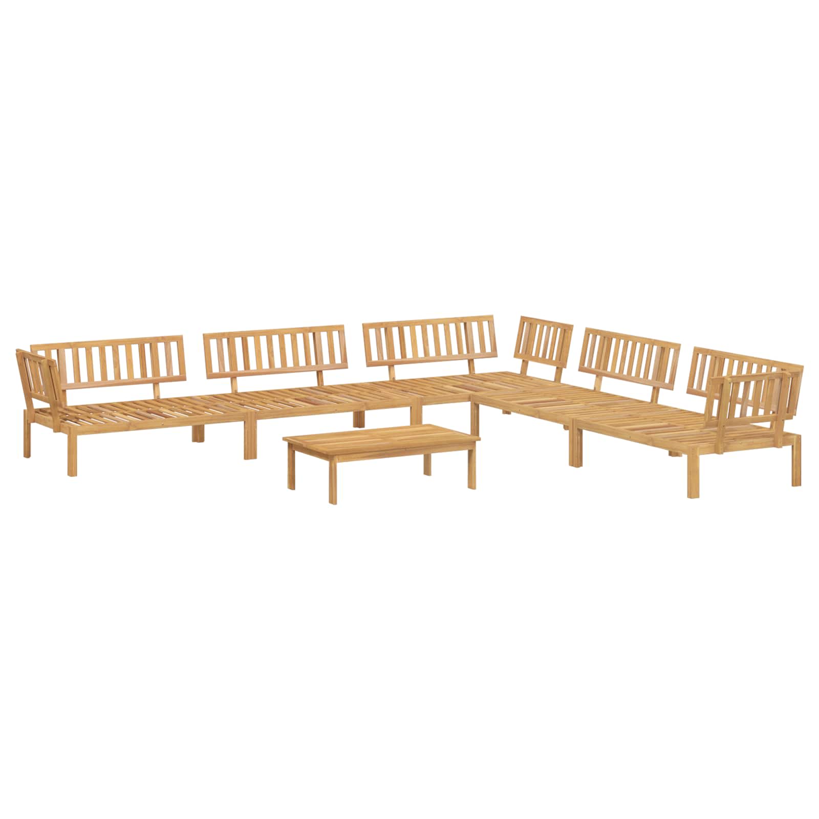Sofa Set mit Kissen Uni 6 pcs Grau Massivholz Akazie