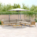 Sofa Set mit Kissen Uni 6 pcs Taupe Massivholz Akazie