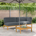 Sofa Set mit Kissen Uni 3 pcs Anthrazit Massivholz Akazie