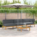 Sofa Set mit Kissen Uni 4 pcs Anthrazit Massivholz Akazie