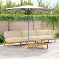 Sofa Set mit Kissen Uni 4 pcs Beige Massivholz Akazie