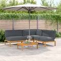 Sofa Set mit Kissen Uni 4 pcs Anthrazit Massivholz Akazie