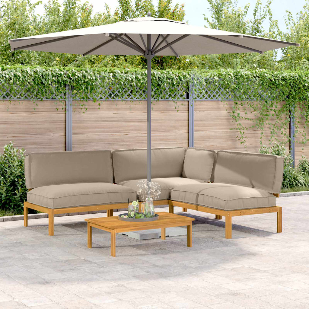 Sofa Set 4 pcs Taupe Massivholz Akazie
