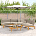 Sofa Set mit Kissen Uni 5 pcs Taupe Massivholz Akazie