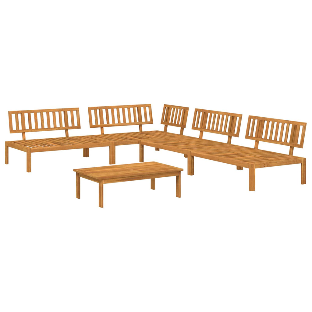 Sofa Set mit Kissen Uni 5 pcs Taupe Massivholz Akazie
