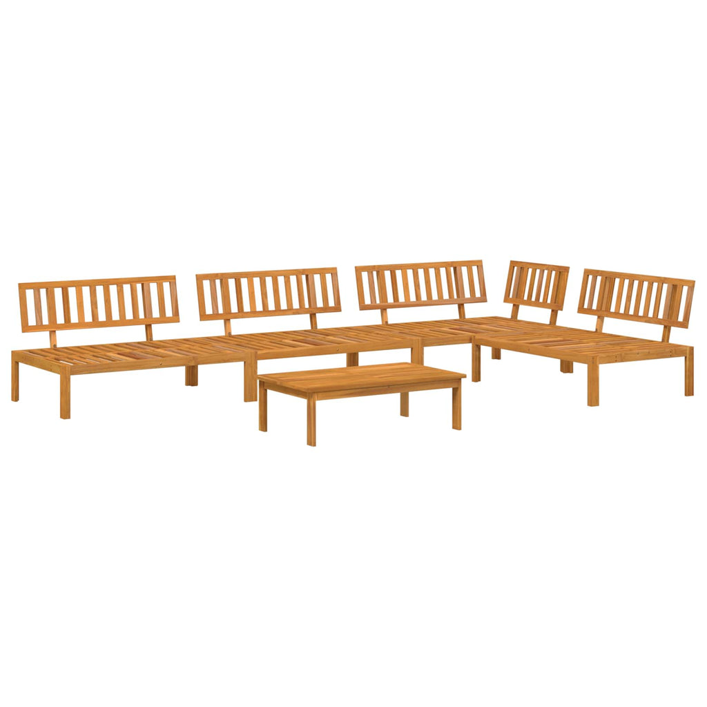 Sofa Set mit Kissen Uni 5 pcs Anthrazit Massivholz Akazie