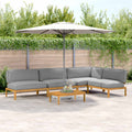 Sofa Set mit Kissen Uni 5 pcs Grau Massivholz Akazie