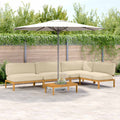 Sofa Set mit Kissen Uni 5 pcs Beige Massivholz Akazie