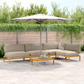 Sofa Set mit Kissen Uni 5 pcs Taupe Massivholz Akazie