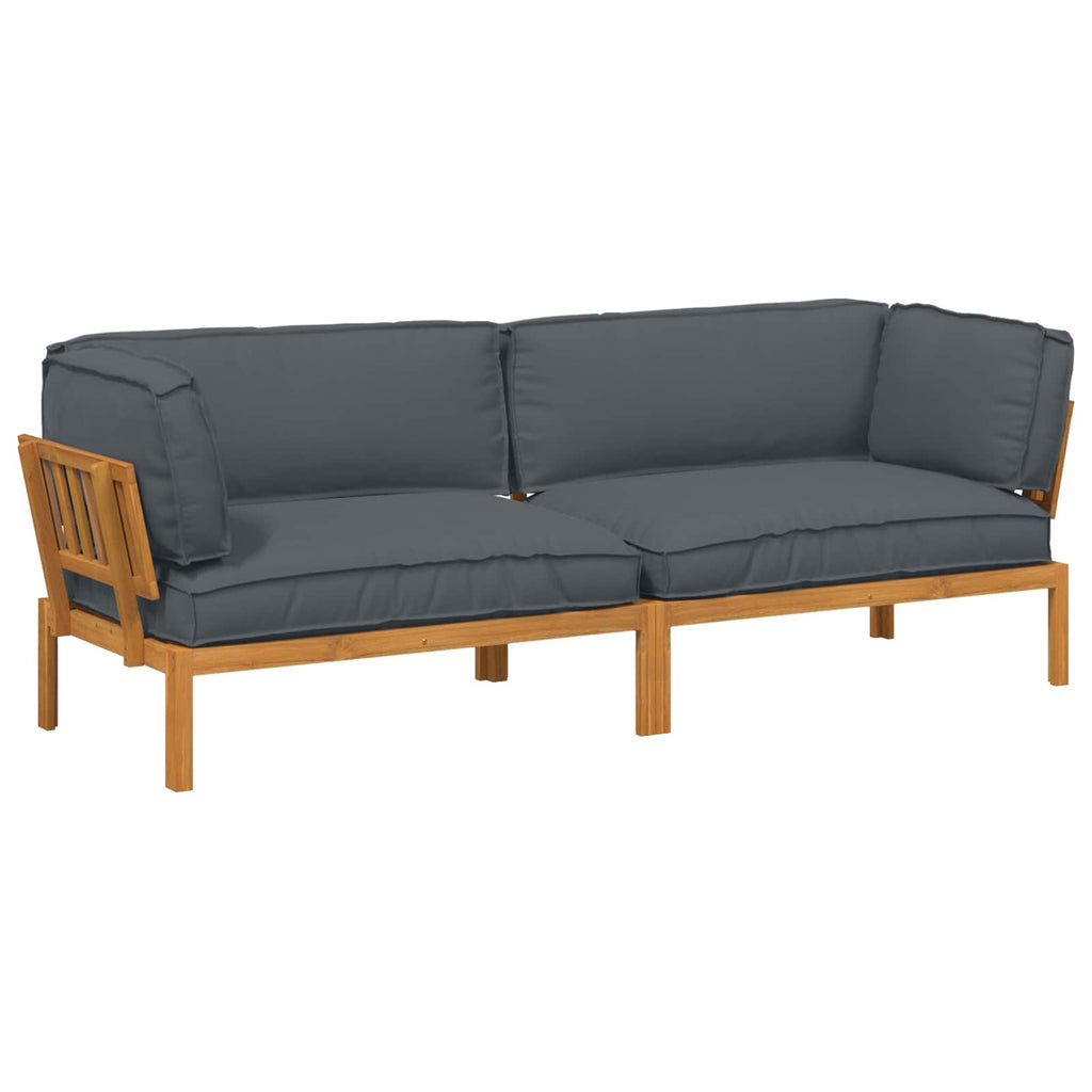Sofa Set mit Kissen Uni 2 pcs Anthrazit Massivholz Akazie