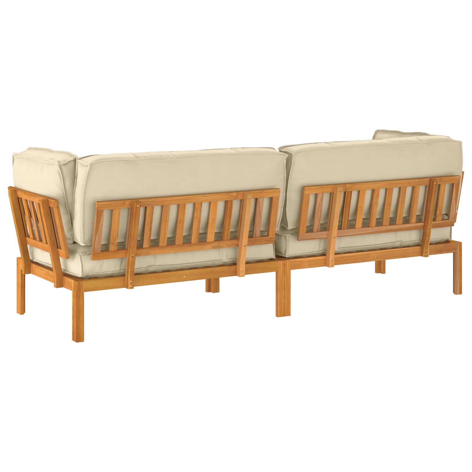 Sofa Set mit Kissen Uni 2 pcs Beige Massivholz Akazie