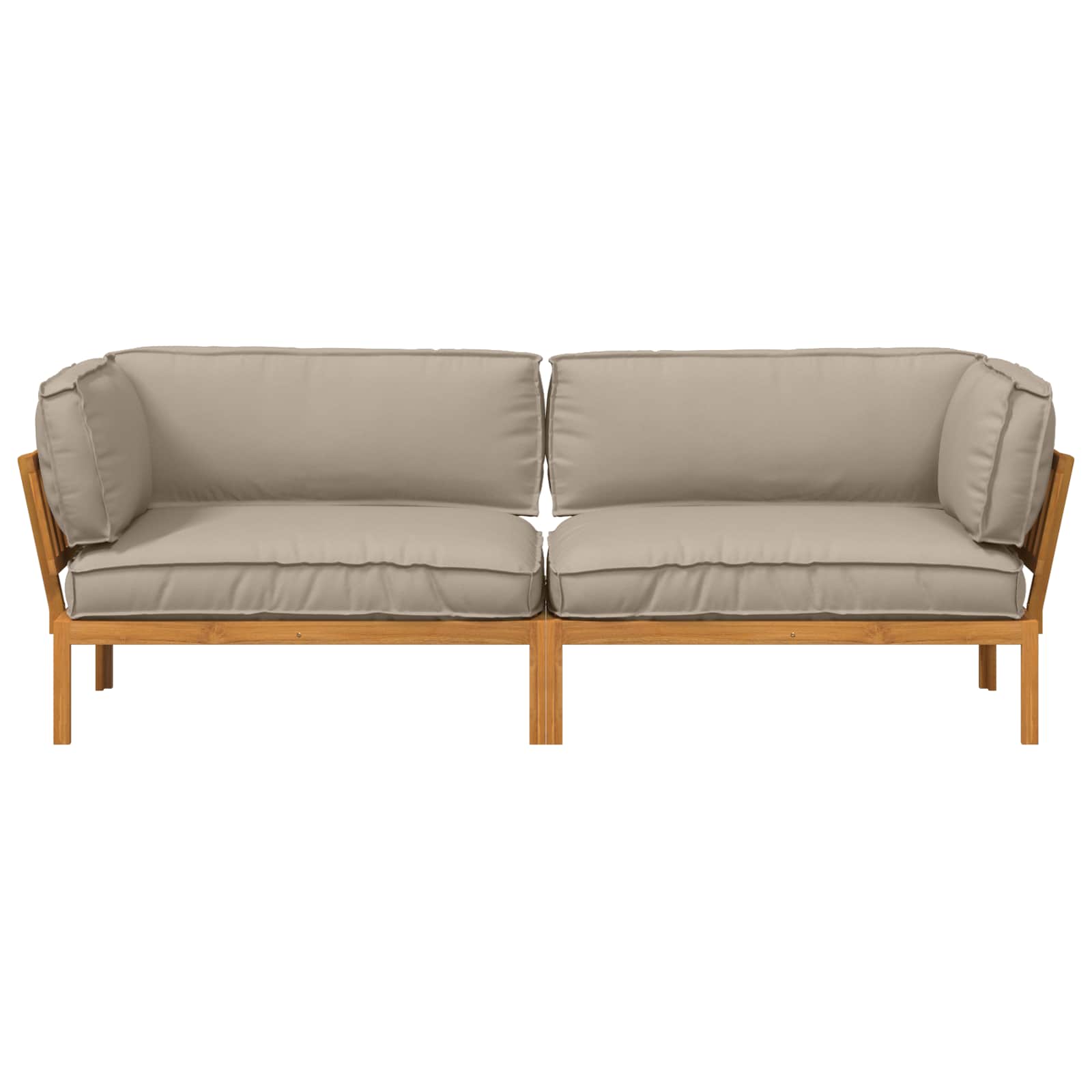 Sofa Set mit Kissen Uni 2 pcs Taupe Massivholz Akazie
