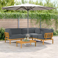Sofa Set mit Kissen Uni 4 pcs Anthrazit Massivholz Akazie