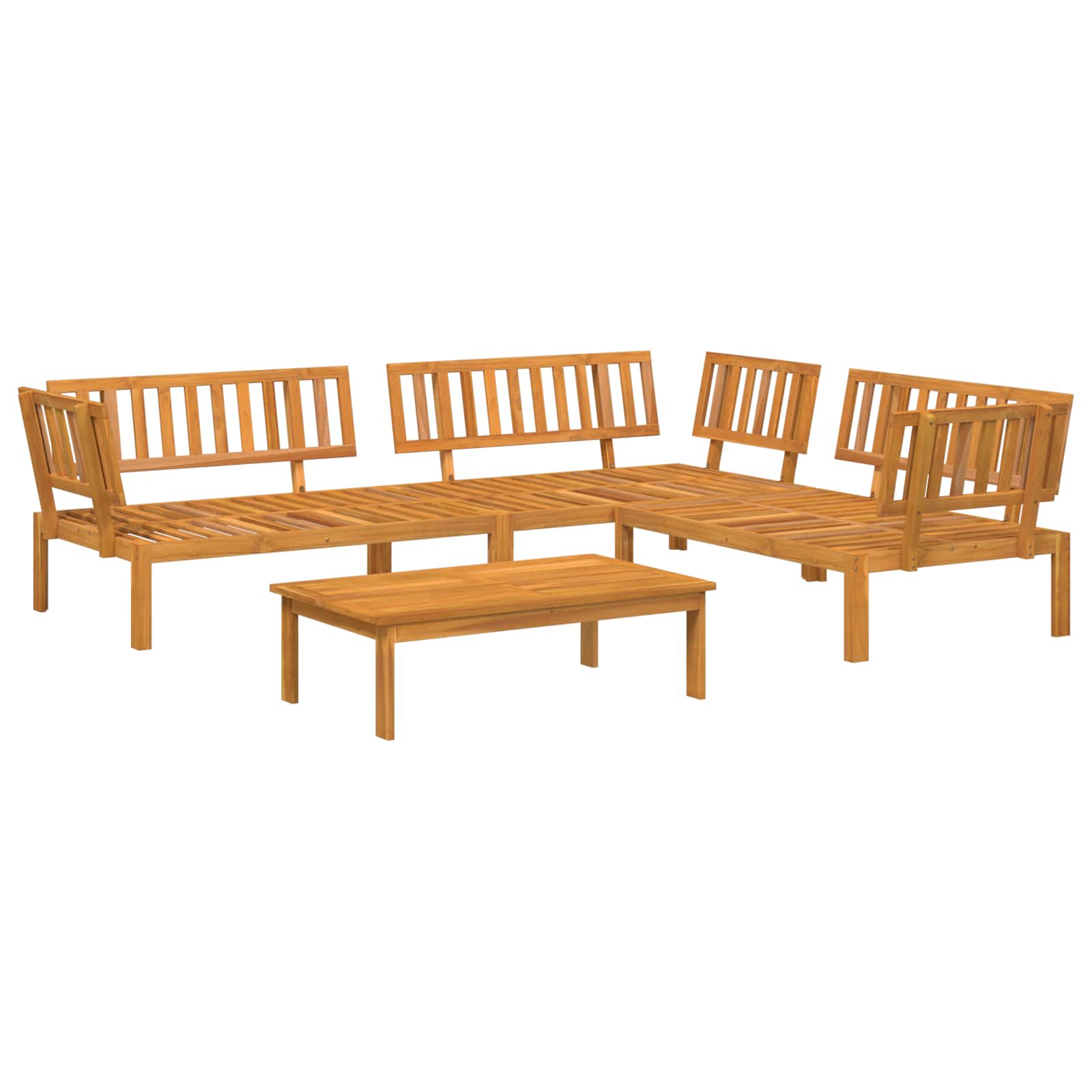 Sofa Set mit Kissen Uni 4 pcs Anthrazit Massivholz Akazie