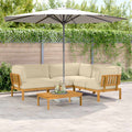 Sofa Set mit Kissen Uni 4 pcs Beige Massivholz Akazie