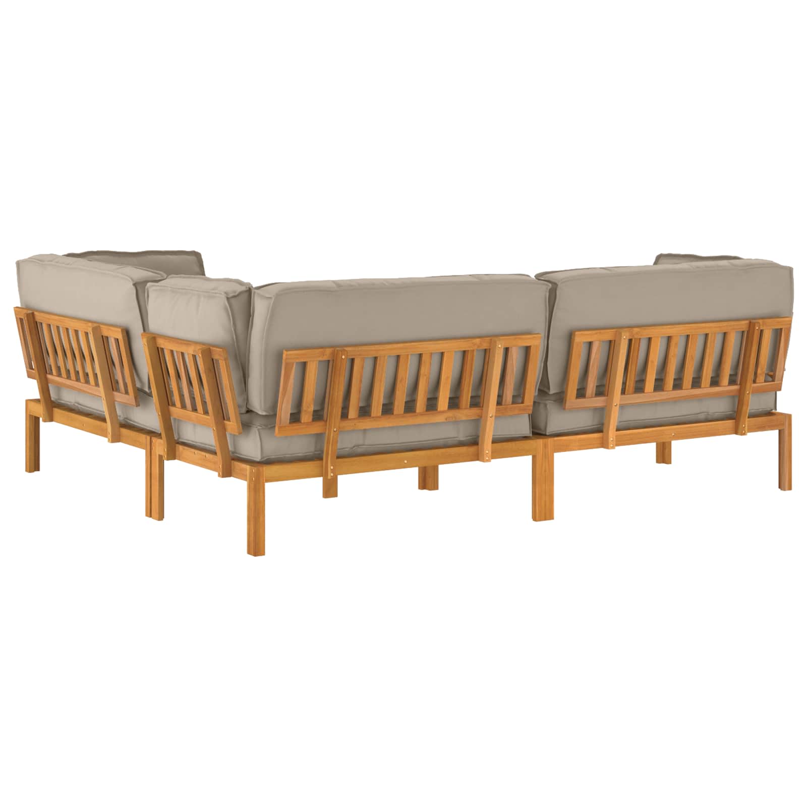 Sofa Set mit Kissen Uni 4 pcs Taupe Massivholz Akazie