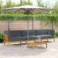 Sofa Set mit Kissen Uni 4 pcs Anthrazit Massivholz Akazie