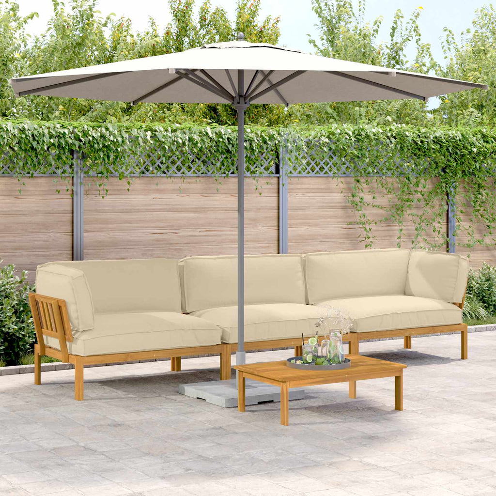 Sofa Set mit Kissen Uni 4 pcs Beige Massivholz Akazie