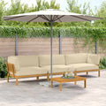 Sofa Set mit Kissen Uni 4 pcs Beige Massivholz Akazie