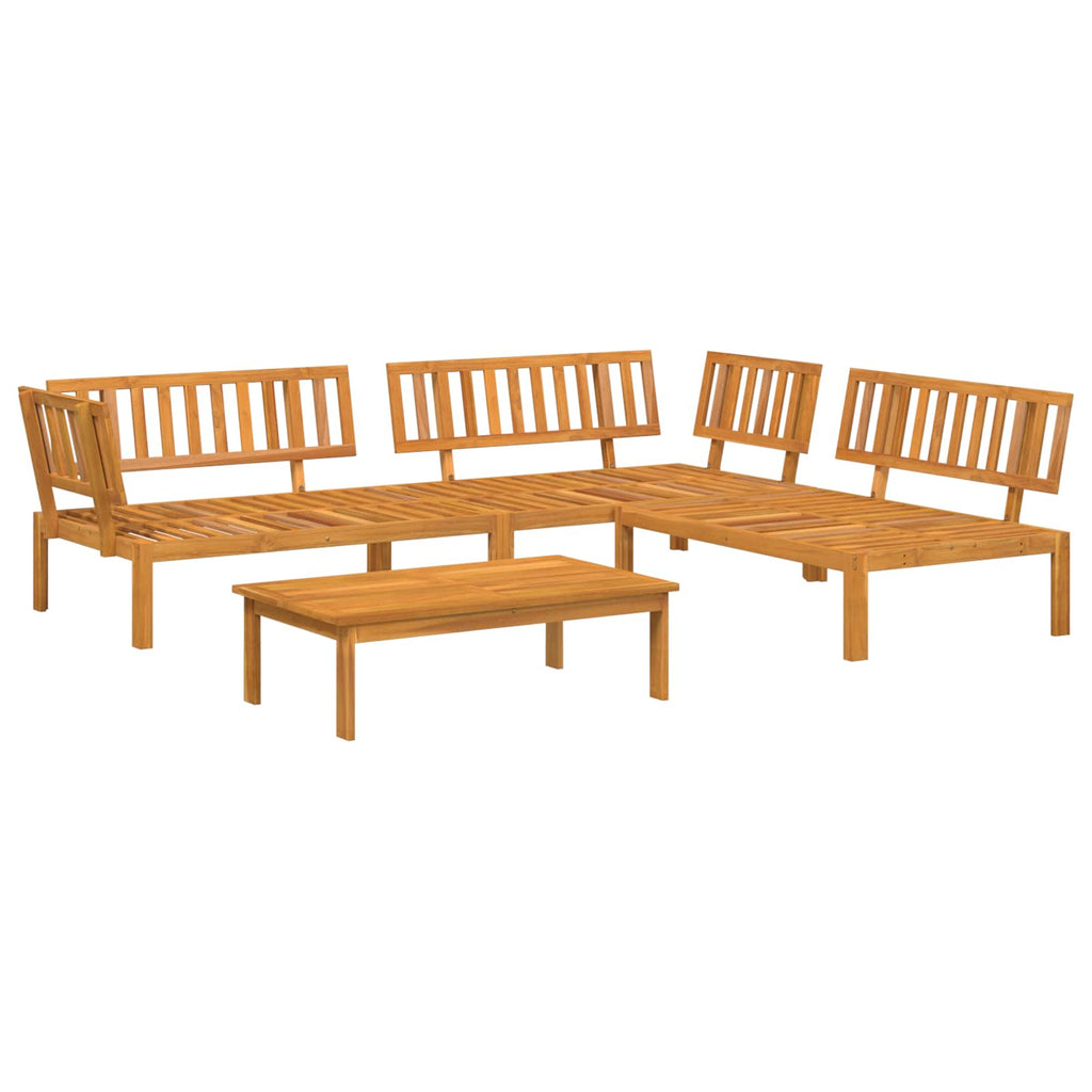 Sofa Set mit Kissen Uni 4 pcs Taupe Massivholz Akazie
