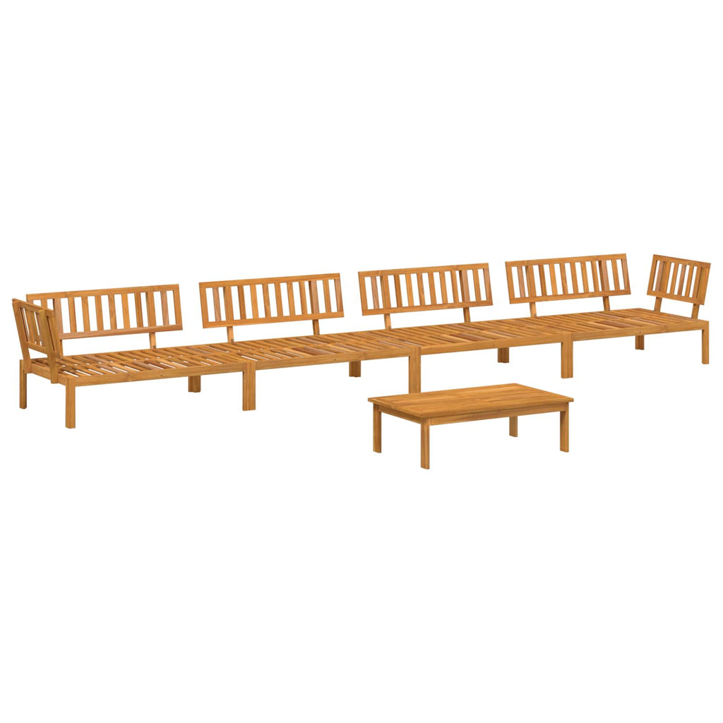 Sofa Set mit Kissen Uni 5 pcs Anthrazit Massivholz Akazie