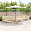 Sofa Set mit Kissen Uni 5 pcs Beige Massivholz Akazie