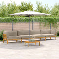 Sofa Set mit Kissen Uni 5 pcs Taupe Massivholz Akazie