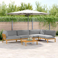 Sofa Set mit Kissen Uni 5 pcs Grau Massivholz Akazie