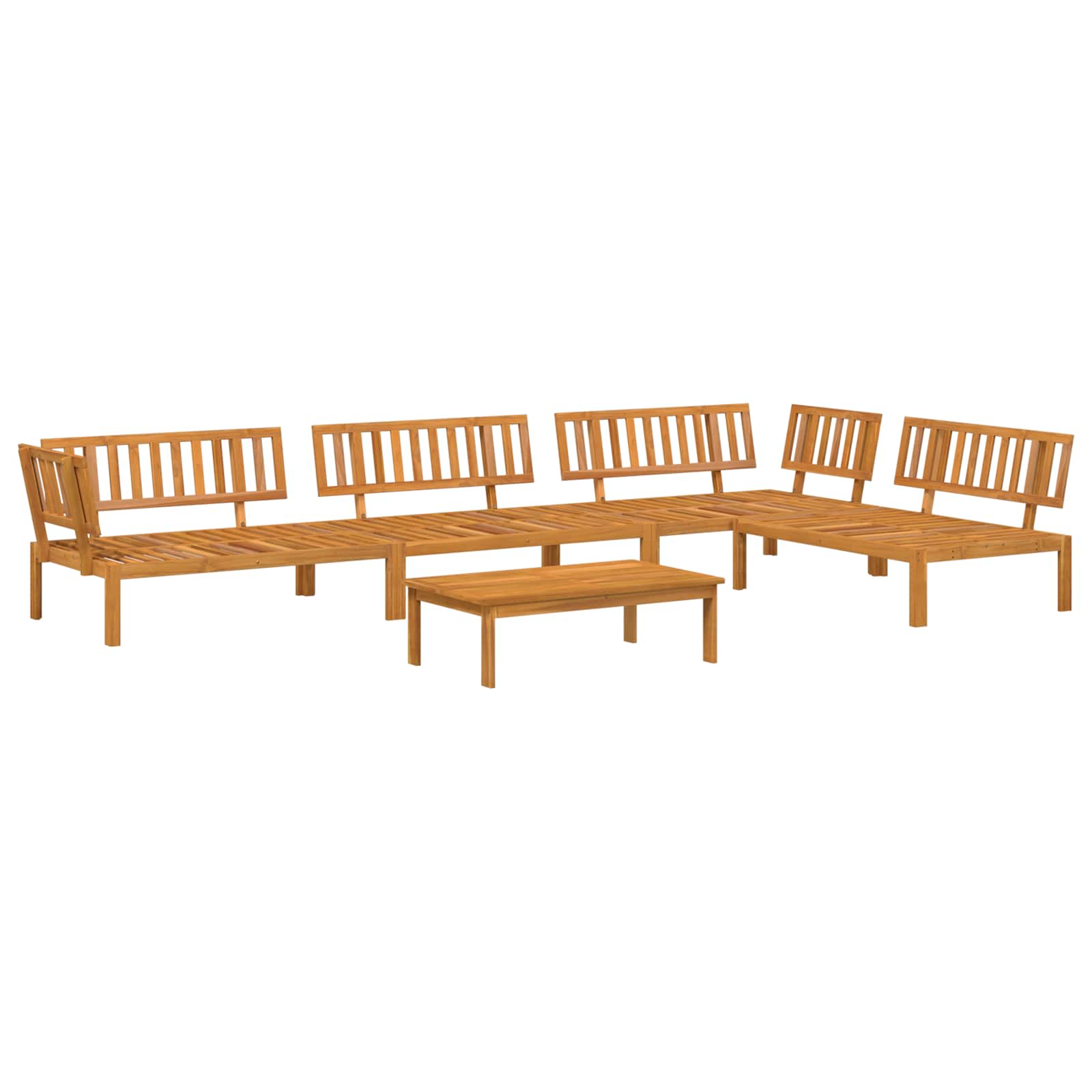 Sofa Set mit Kissen Uni 5 pcs Beige Massivholz Akazie