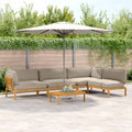 Sofa Set mit Kissen Uni 5 pcs Taupe Massivholz Akazie