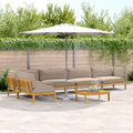 Sofa Set mit Kissen Uni 6 pcs Taupe Massivholz Akazie