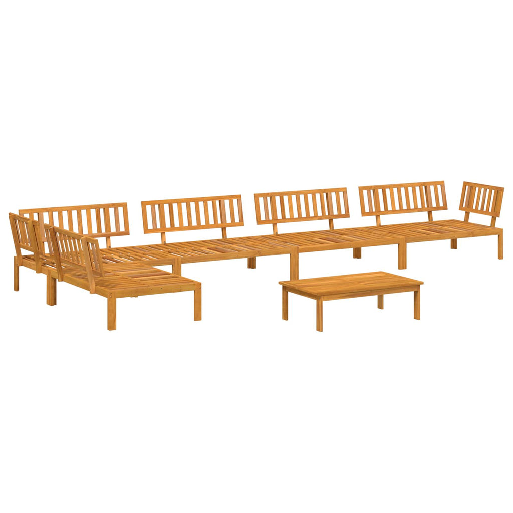 Sofa Set mit Kissen Uni 6 pcs Taupe Massivholz Akazie
