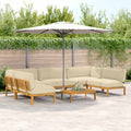 Sofa Set mit Kissen Uni 6 pcs Beige Massivholz Akazie