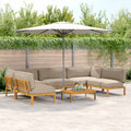 Sofa Set mit Kissen Uni 6 pcs Taupe Massivholz Akazie
