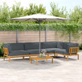 Sofa Set mit Kissen Uni 5 pcs Anthrazit Massivholz Akazie