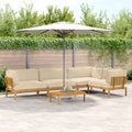Sofa Set mit Kissen Uni 5 pcs Beige Massivholz Akazie