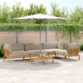 Sofa Set mit Kissen Uni 5 pcs Taupe Massivholz Akazie