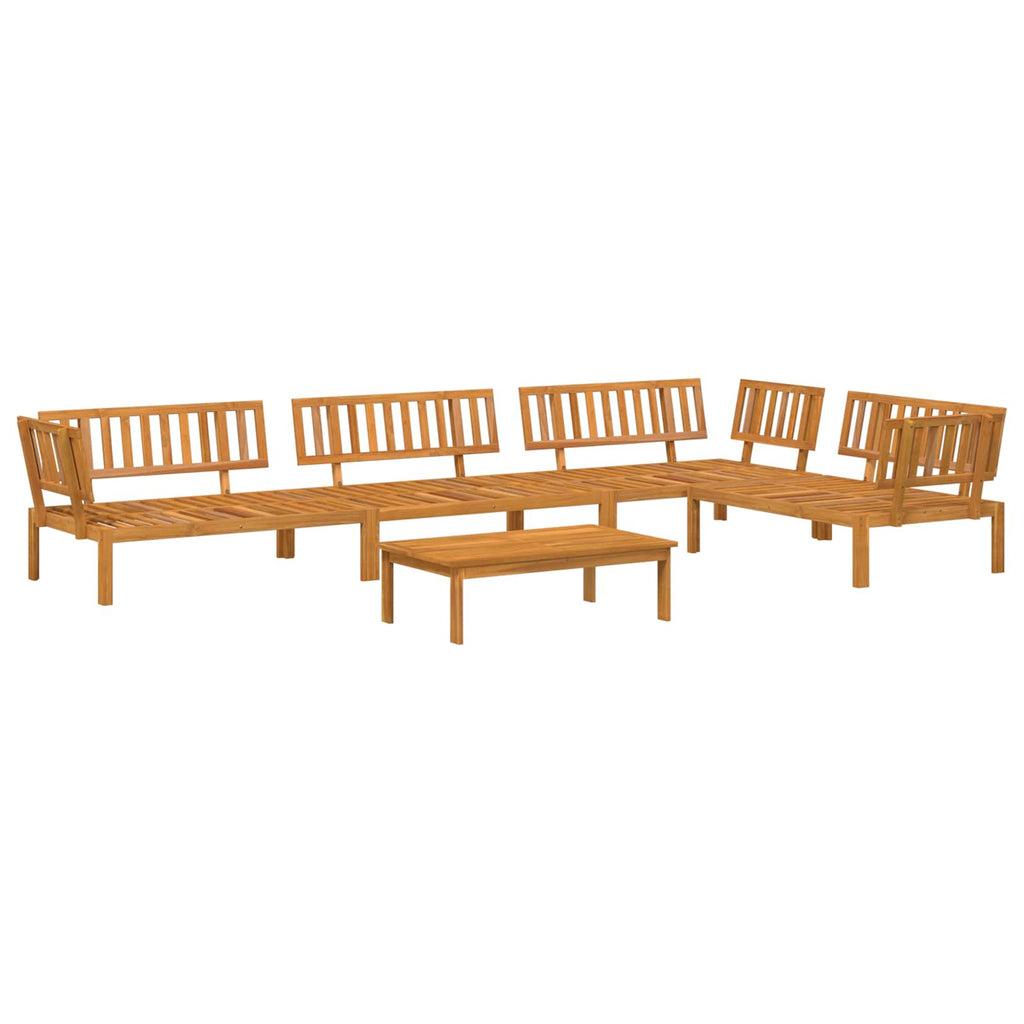 Sofa Set mit Kissen Uni 5 pcs Taupe Massivholz Akazie