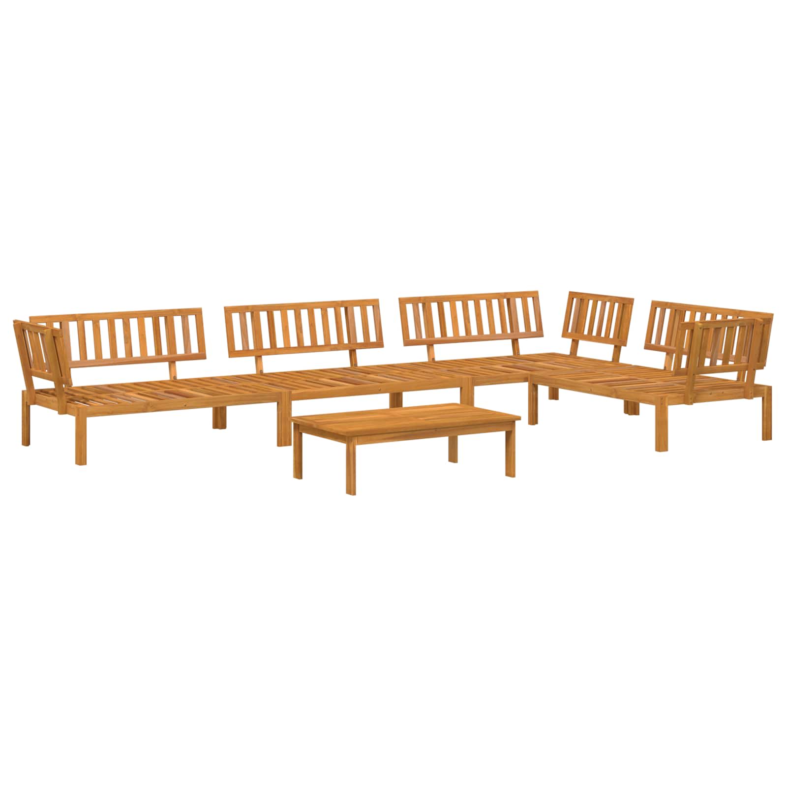 Sofa Set mit Kissen Uni 5 pcs Taupe Massivholz Akazie