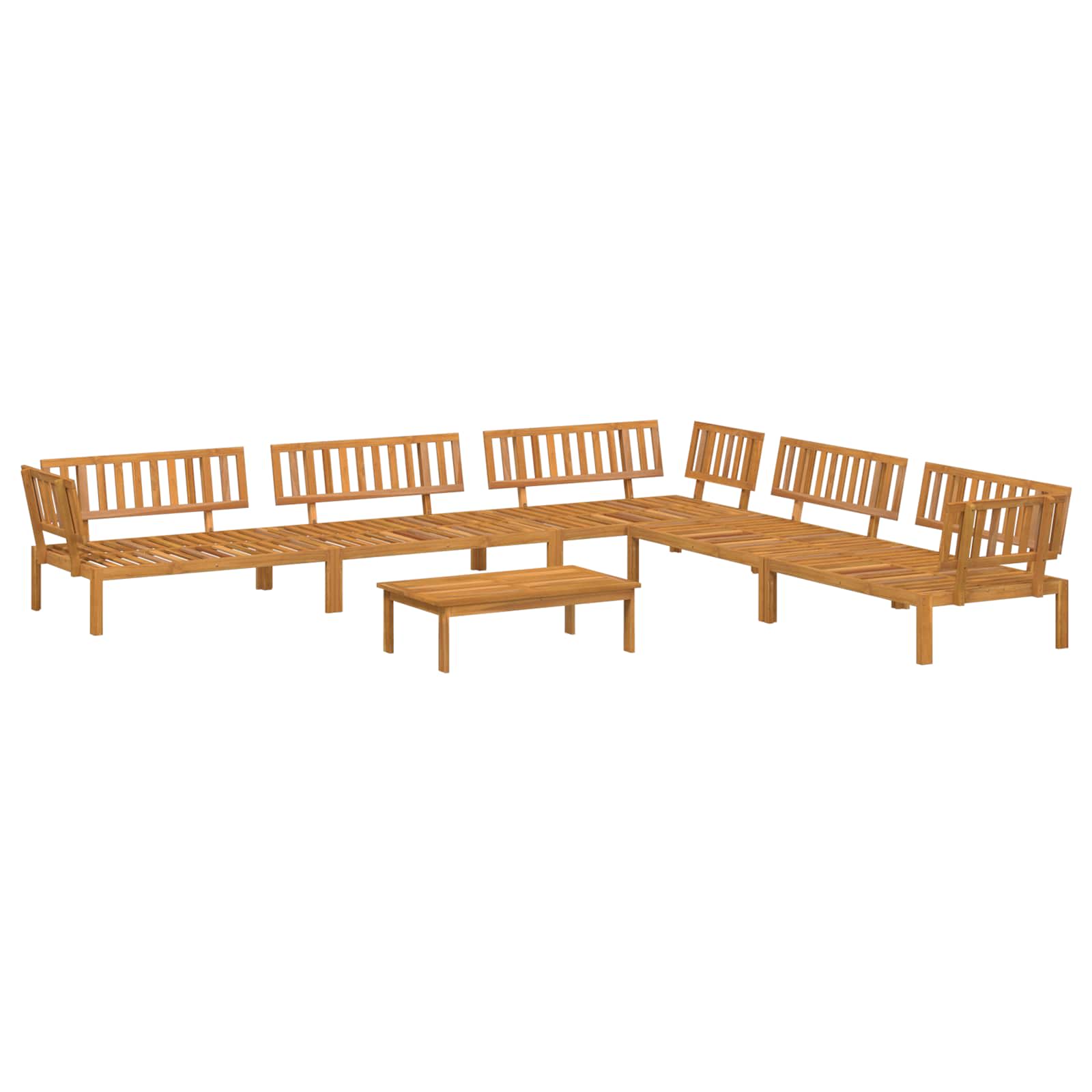 Sofa Set mit Kissen Uni 6 pcs Beige Massivholz Akazie