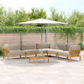 Sofa Set mit Kissen Uni 6 pcs Taupe Massivholz Akazie