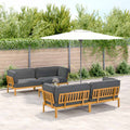 Sofa Set mit Kissen Uni 5 pcs Anthrazit Massivholz Akazie