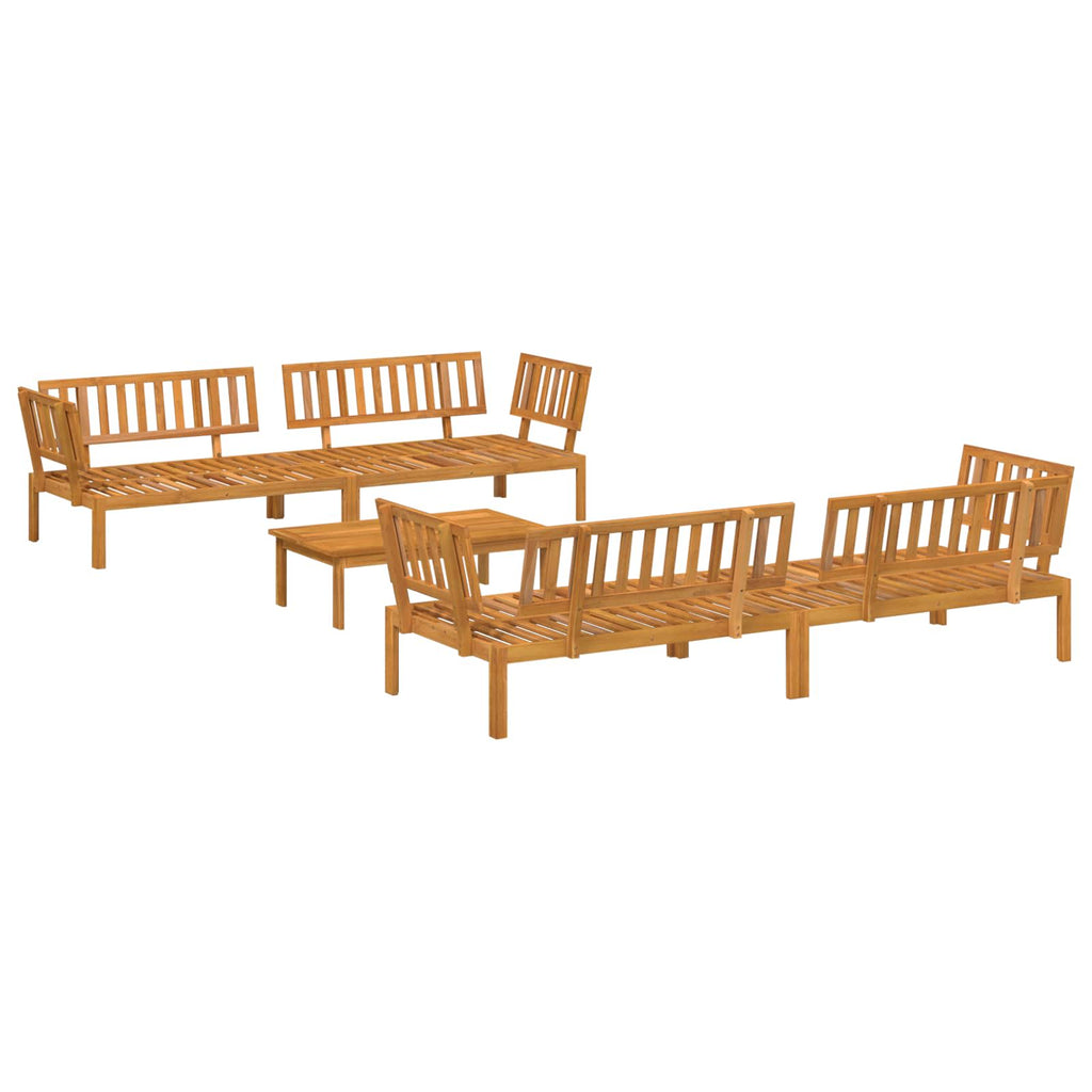 Sofa Set mit Kissen Uni 5 pcs Grau Massivholz Akazie